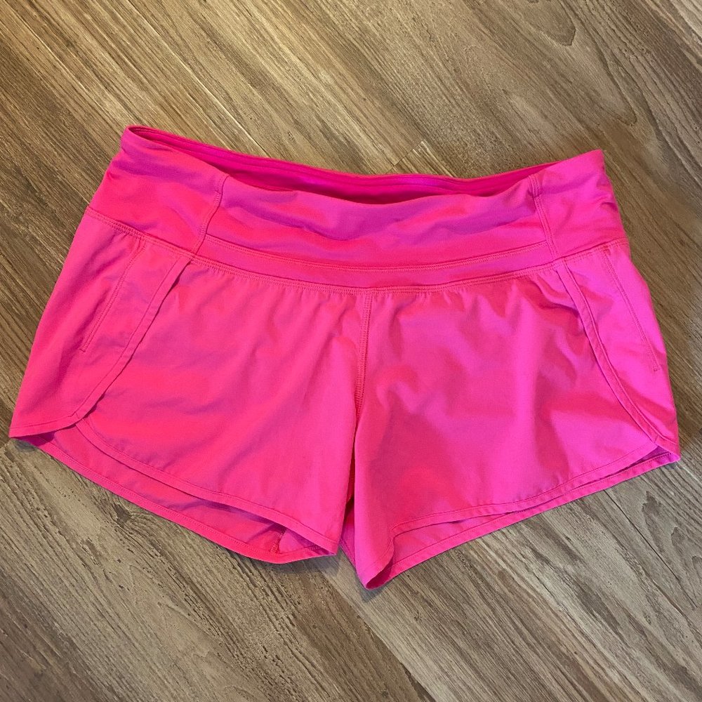 Neon pink lululemon Speed Up Short size 8